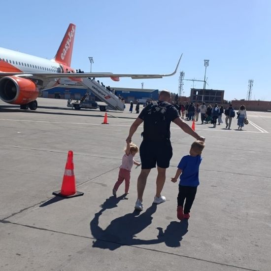 getting on plane
